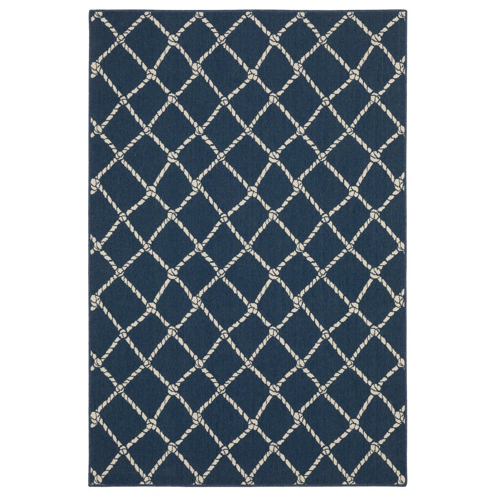 Oriental Weavers Meridian Vibrant Navy/Ivory Indoor/Outdoor Area Rug - Transform Your Space With Style And Color Navy,Ivory Polypropylene M4295b200290st
