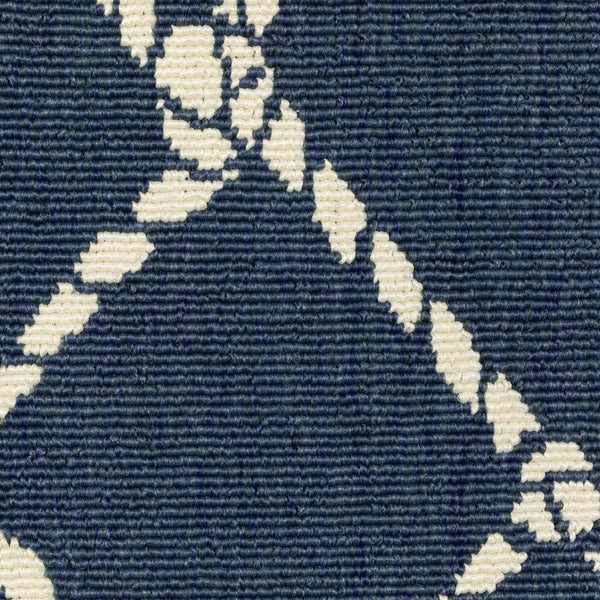 Oriental Weavers Meridian Navy Rope Lattice Runner Rug 2'3"X7'6" – Coastal Indoor/Outdoor Low-Profile, Fade-Resist M4295B068230ST