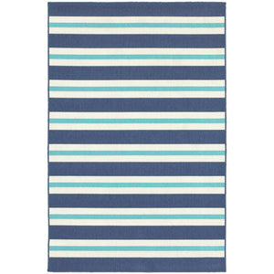 Oriental Weavers Meridian Indoor/Outdoor Area Rug – Vibrant Geometric Patterns In Stunning Hues For Any Space Blue,Ivory Polypropylene M5701b110170st