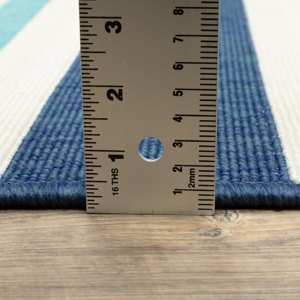 Oriental Weavers Meridian Indoor/Outdoor Area Rug – Vibrant Geometric Patterns In Stunning Hues For Any Space Blue,Ivory Polypropylene M5701b110170st