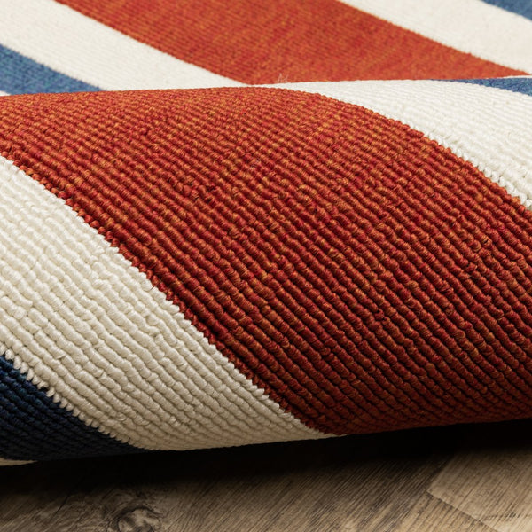 Oriental Weavers Meridian Vibrant Indoor/Outdoor Area Rug – Transform Your Space With Stunning Geometric Patterns Red,Blue Polypropylene M5701r240330st