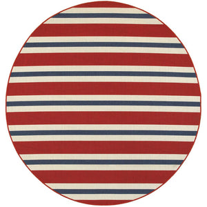 Oriental Weavers Meridian Vibrant Indoor/Outdoor Area Rug – Transform Your Space With Stunning Geometric Patterns Red,Blue Polypropylene M5701r240rdst