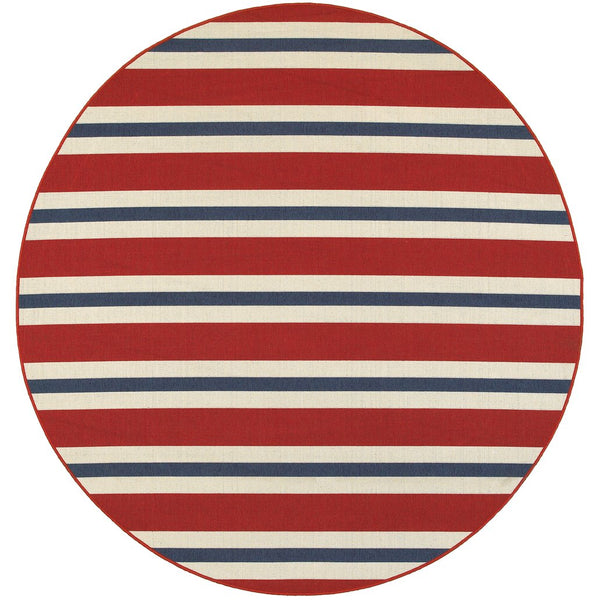 Oriental Weavers Meridian Vibrant Indoor/Outdoor Area Rug – Transform Your Space With Stunning Geometric Patterns Red,Blue Polypropylene M5701r240rdst