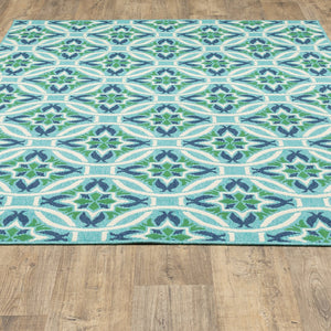 Oriental Weavers Meridian Vibrant Indoor/Outdoor Area Rug With Geometric Patterns For Stunning Home Décor Appeal Blue,Green Polypropylene M5868l240330st
