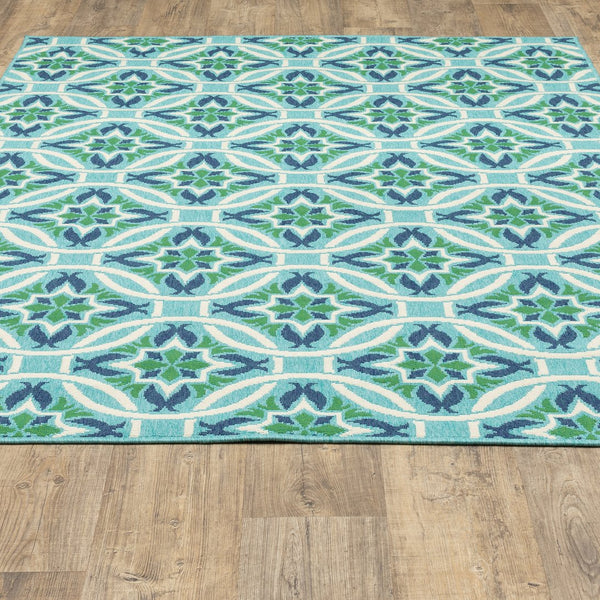 Oriental Weavers Meridian Vibrant Indoor/Outdoor Area Rug With Geometric Patterns For Stunning Home Décor Appeal Blue,Green Polypropylene M5868l240330st
