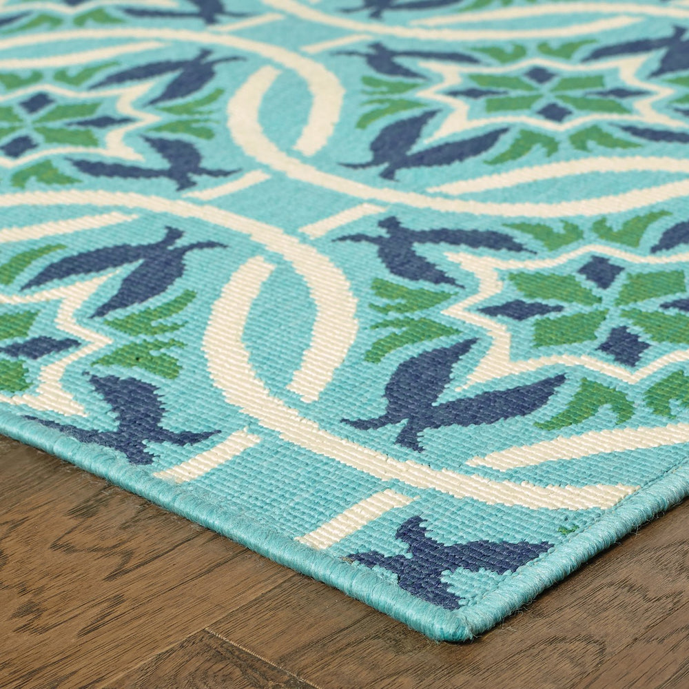 Oriental Weavers Meridian Vibrant Indoor/Outdoor Area Rug With Geometric Patterns For Stunning Home Décor Appeal Blue,Green Polypropylene M5868l068230st