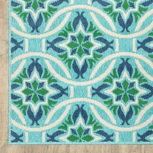 Oriental Weavers Meridian Vibrant Indoor/Outdoor Area Rug With Geometric Patterns For Stunning Home Décor Appeal Blue,Green Polypropylene M5868l240330st