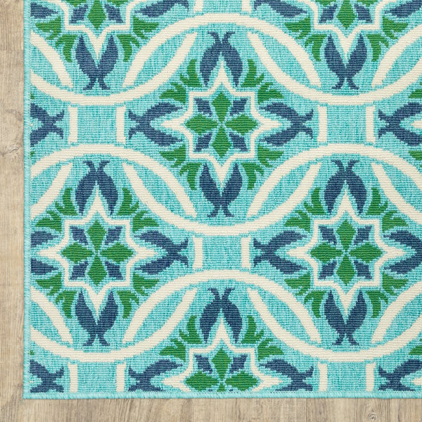 Oriental Weavers Meridian Vibrant Indoor/Outdoor Area Rug With Geometric Patterns For Stunning Home Décor Appeal Blue,Green Polypropylene M5868l240330st