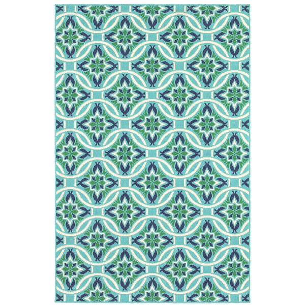 Oriental Weavers Meridian Vibrant Indoor/Outdoor Area Rug With Geometric Patterns For Stunning Home Décor Appeal Blue,Green Polypropylene M5868l240330st