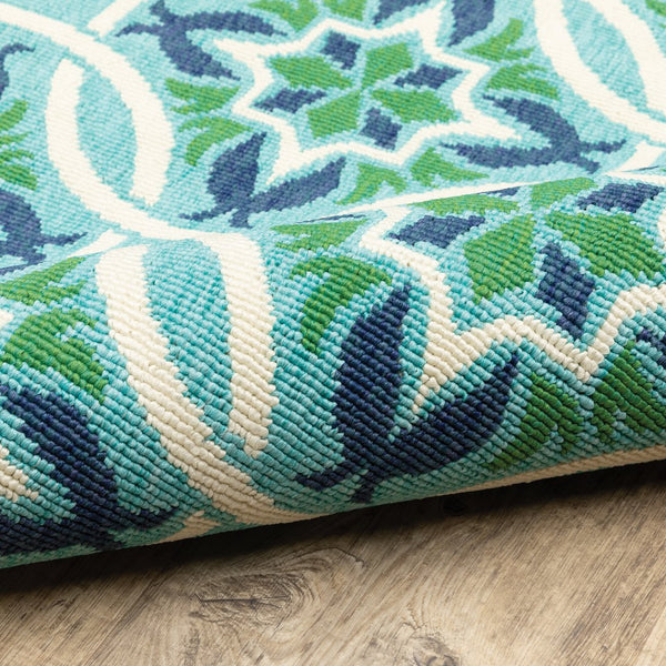 Oriental Weavers Meridian Vibrant Indoor/Outdoor Area Rug With Geometric Patterns For Stunning Home Décor Appeal Blue,Green Polypropylene M5868l240330st