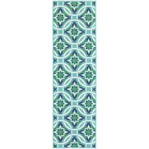 Oriental Weavers Meridian Vibrant Indoor/Outdoor Area Rug With Geometric Patterns For Stunning Home Décor Appeal Blue,Green Polypropylene M5868l068230st
