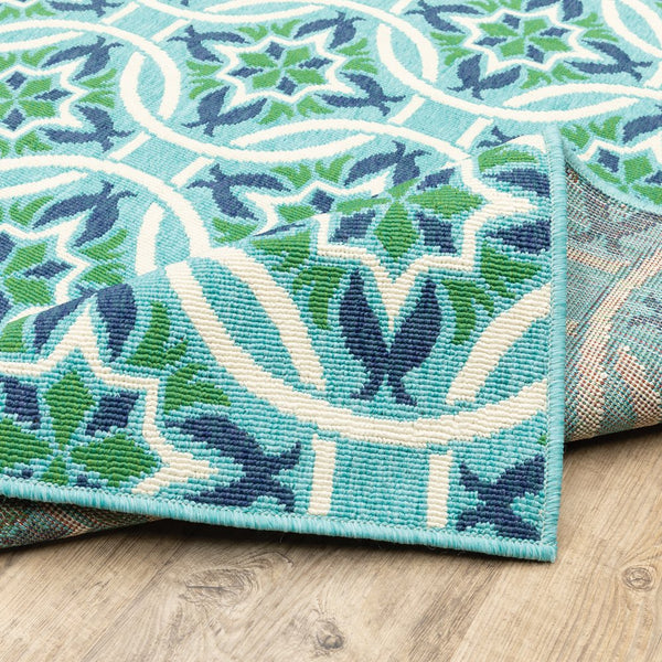 Oriental Weavers Meridian Vibrant Indoor/Outdoor Area Rug With Geometric Patterns For Stunning Home Décor Appeal Blue,Green Polypropylene M5868l240330st