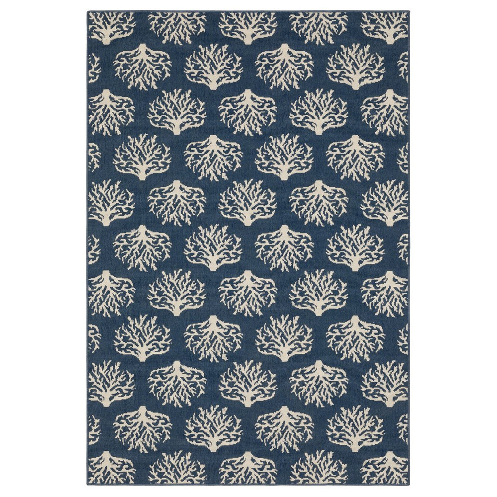 Oriental Weavers Meridian Indoor/Outdoor Area Rug - Vibrant Geometric Patterns With Colorful Hues For Any Space Navy,Ivory Polypropylene M7420a056086st