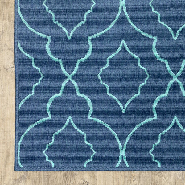 Oriental Weavers Meridian Vibrant Indoor/Outdoor Area Rug – Transform Your Space With Stylish Geometric Patterns Navy,Blue Polypropylene M7541b200290st