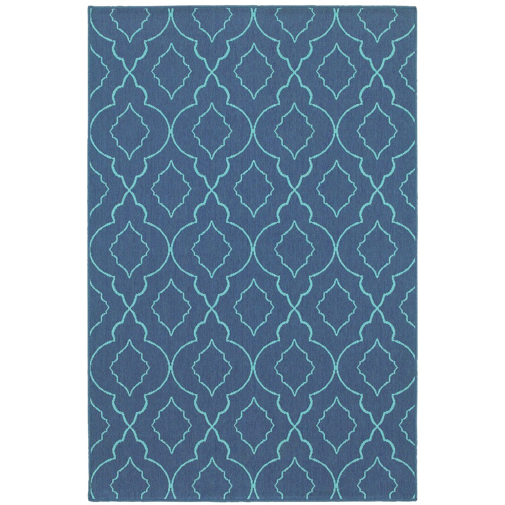Oriental Weavers Meridian Vibrant Indoor/Outdoor Area Rug – Transform Your Space With Stylish Geometric Patterns Navy,Blue Polypropylene M7541b200290st