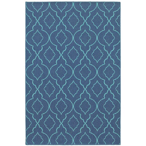 Oriental Weavers Meridian Vibrant Indoor/Outdoor Area Rug – Transform Your Space With Stylish Geometric Patterns Navy,Blue Polypropylene M7541b200290st