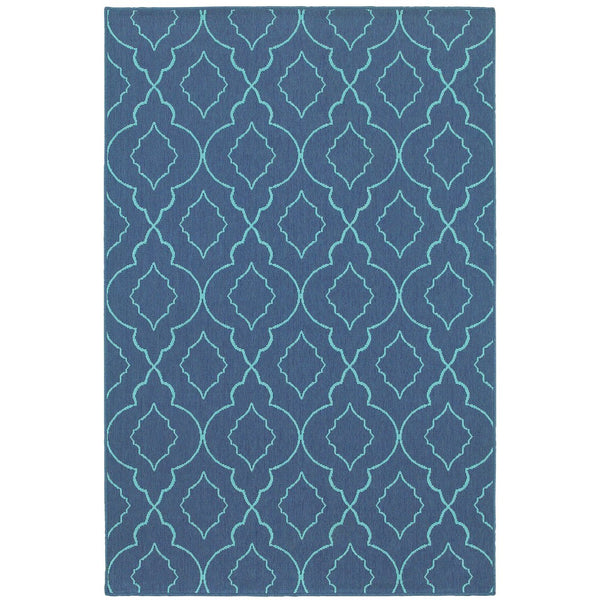 Oriental Weavers Meridian Vibrant Indoor/Outdoor Area Rug – Transform Your Space With Stylish Geometric Patterns Navy,Blue Polypropylene M7541b200290st