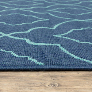 Oriental Weavers Meridian Vibrant Indoor/Outdoor Area Rug – Transform Your Space With Stylish Geometric Patterns Navy,Blue Polypropylene M7541b200290st