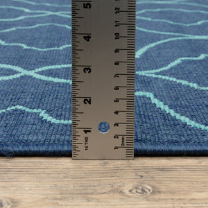 Oriental Weavers Meridian Vibrant Indoor/Outdoor Area Rug – Transform Your Space With Stylish Geometric Patterns Navy,Blue Polypropylene M7541b200290st