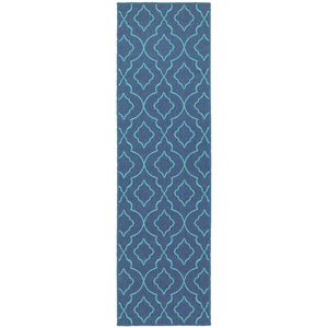 Oriental Weavers Meridian Vibrant Indoor/Outdoor Area Rug – Transform Your Space With Stylish Geometric Patterns Navy,Blue Polypropylene M7541b068230st