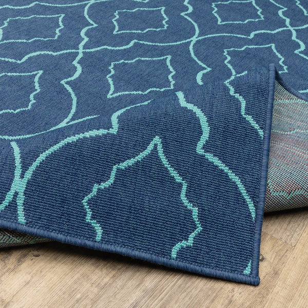 Oriental Weavers Meridian Vibrant Indoor/Outdoor Area Rug – Transform Your Space With Stylish Geometric Patterns Navy,Blue Polypropylene M7541b200290st