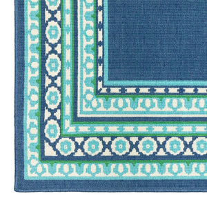 Oriental Weavers Meridian Vibrant Indoor/Outdoor Area Rug With Geometric Patterns - Perfect For Any Space Navy,Green Polypropylene M9650b160230st