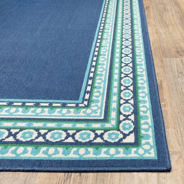 Oriental Weavers Meridian Vibrant Indoor/Outdoor Area Rug With Geometric Patterns - Perfect For Any Space Navy,Green Polypropylene M9650b160230st