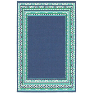 Oriental Weavers Meridian Vibrant Indoor/Outdoor Area Rug With Geometric Patterns - Perfect For Any Space Navy,Green Polypropylene M9650b160230st