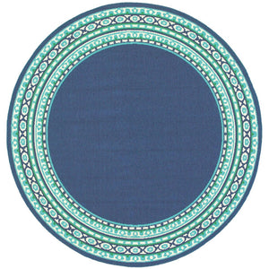 Oriental Weavers Meridian Vibrant Indoor/Outdoor Area Rug With Geometric Patterns - Perfect For Any Space Navy,Green Polypropylene M9650b240rdst