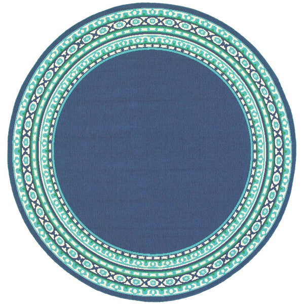 Oriental Weavers Meridian Vibrant Indoor/Outdoor Area Rug With Geometric Patterns - Perfect For Any Space Navy,Green Polypropylene M9650b240rdst