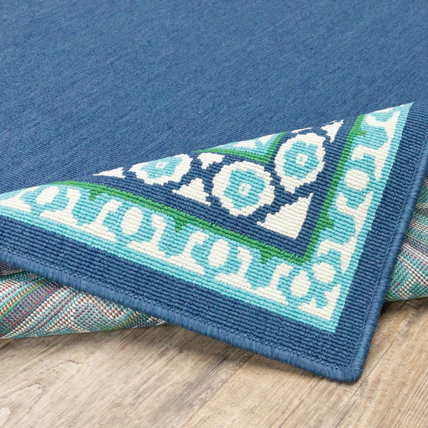 Oriental Weavers Meridian Vibrant Indoor/Outdoor Area Rug With Geometric Patterns - Perfect For Any Space Navy,Green Polypropylene M9650b160230st