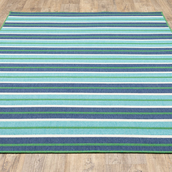 Oriental Weavers Meridian Indoor/Outdoor Area Rug - Vibrant Tricolor Design To Elevate Your Space With Style! Blue,Green Polypropylene M9652f240330st