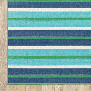 Oriental Weavers Meridian Indoor/Outdoor Area Rug - Vibrant Tricolor Design To Elevate Your Space With Style! Blue,Green Polypropylene M9652f240330st