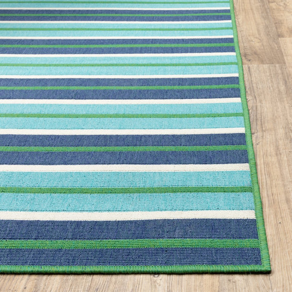 Oriental Weavers Meridian Indoor/Outdoor Area Rug - Vibrant Tricolor Design To Elevate Your Space With Style! Blue,Green Polypropylene M9652f240330st