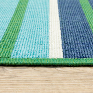 Oriental Weavers Meridian Indoor/Outdoor Area Rug - Vibrant Tricolor Design To Elevate Your Space With Style! Blue,Green Polypropylene M9652f240330st