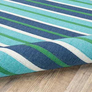Oriental Weavers Meridian Indoor/Outdoor Area Rug - Vibrant Tricolor Design To Elevate Your Space With Style! Blue,Green Polypropylene M9652f240330st
