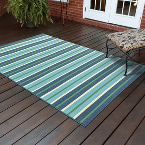 Oriental Weavers Meridian Indoor/Outdoor Area Rug - Vibrant Tricolor Design To Elevate Your Space With Style! Blue,Green Polypropylene M9652f240330st