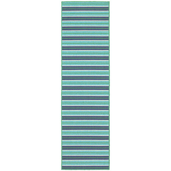 Oriental Weavers Meridian Indoor/Outdoor Area Rug - Vibrant Tricolor Design To Elevate Your Space With Style! Blue,Green Polypropylene M9652f068230st