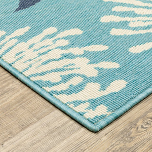 Oriental Weavers Meridian Indoor/Outdoor Area Rug - Vibrant Geometric Patterns In Striking Blue And Green Hues Blue,Navy Polypropylene M9929s240330st
