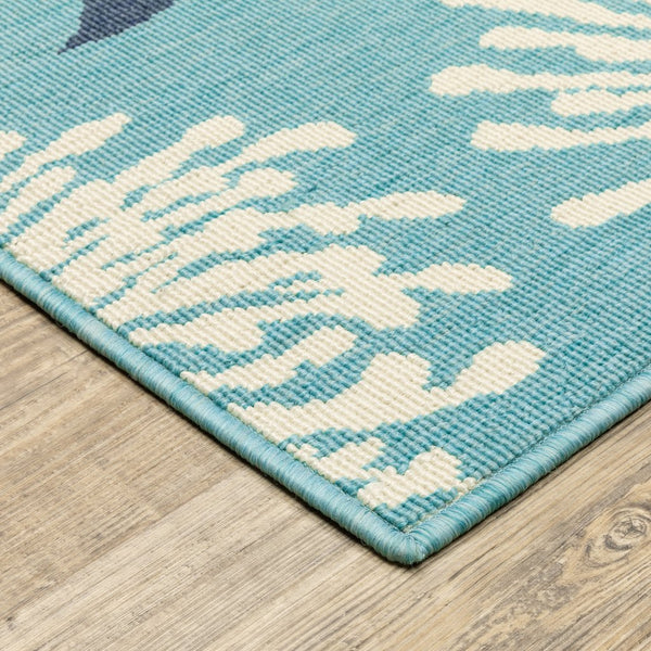 Oriental Weavers Meridian Indoor/Outdoor Area Rug - Vibrant Geometric Patterns In Striking Blue And Green Hues Blue,Navy Polypropylene M9929s240330st