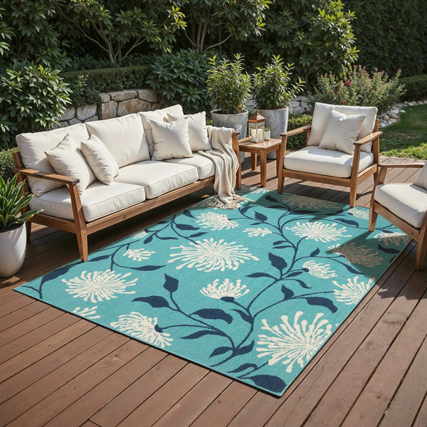 Oriental Weavers Meridian Indoor/Outdoor Area Rug - Vibrant Geometric Patterns In Striking Blue And Green Hues Blue,Navy Polypropylene M9929s240330st