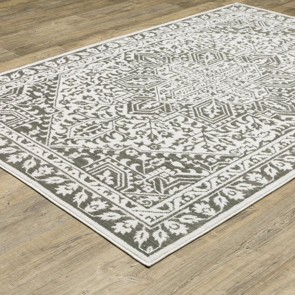 Oriental Weavers Montecito Indoor Area Rug - Elegant Multi-level Yarn Design For Stylish Home Decor, Made In Egypt Grey,White Polyester M1101w160235st