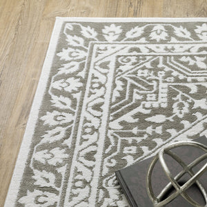 Oriental Weavers Montecito Indoor Area Rug - Elegant Multi-level Yarn Design For Stylish Home Decor, Made In Egypt Grey,White Polyester M1101w160235st