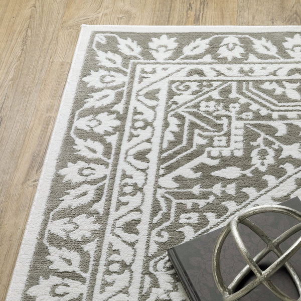 Oriental Weavers Montecito Indoor Area Rug - Elegant Multi-level Yarn Design For Stylish Home Decor, Made In Egypt Grey,White Polyester M1101w160235st