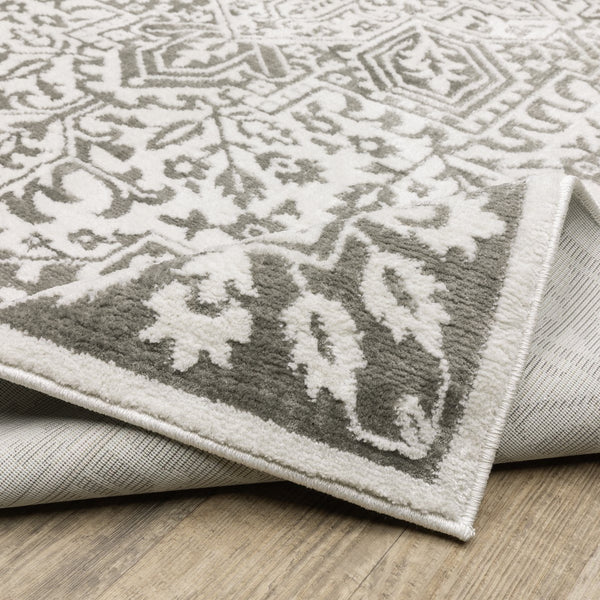 Oriental Weavers Montecito Indoor Area Rug - Elegant Multi-level Yarn Design For Stylish Home Decor, Made In Egypt Grey,White Polyester M1101w160235st