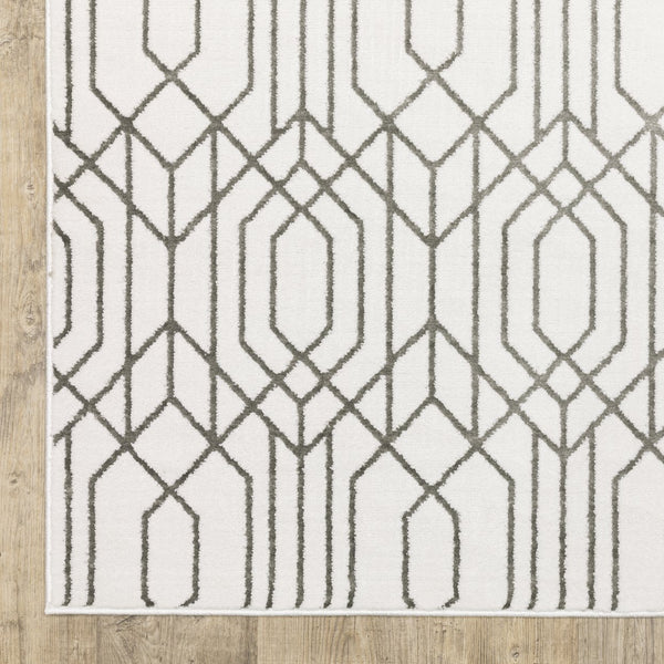 Oriental Weavers Montecito Indoor Area Rug - Elegant Power-loomed Design With Graphic Patterns, Made In Egypt White,Grey Polyester M4158w068235st