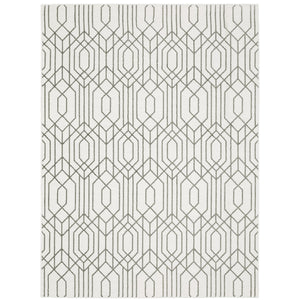 Oriental Weavers Montecito Indoor Area Rug - Elegant Power-loomed Design With Graphic Patterns, Made In Egypt White,Grey Polyester M4158w100153st