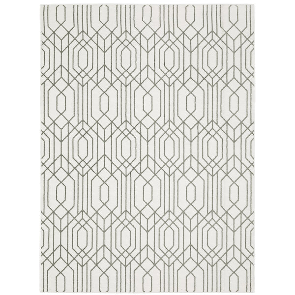 Oriental Weavers Montecito Indoor Area Rug - Elegant Power-loomed Design With Graphic Patterns, Made In Egypt White,Grey Polyester M4158w100153st