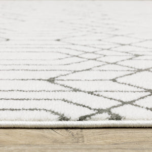 Oriental Weavers Montecito Indoor Area Rug - Elegant Power-loomed Design With Graphic Patterns, Made In Egypt White,Grey Polyester M4158w068235st