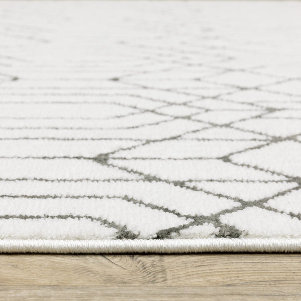 Oriental Weavers Montecito Indoor Area Rug - Elegant Power-loomed Design With Graphic Patterns, Made In Egypt White,Grey Polyester M4158w068235st